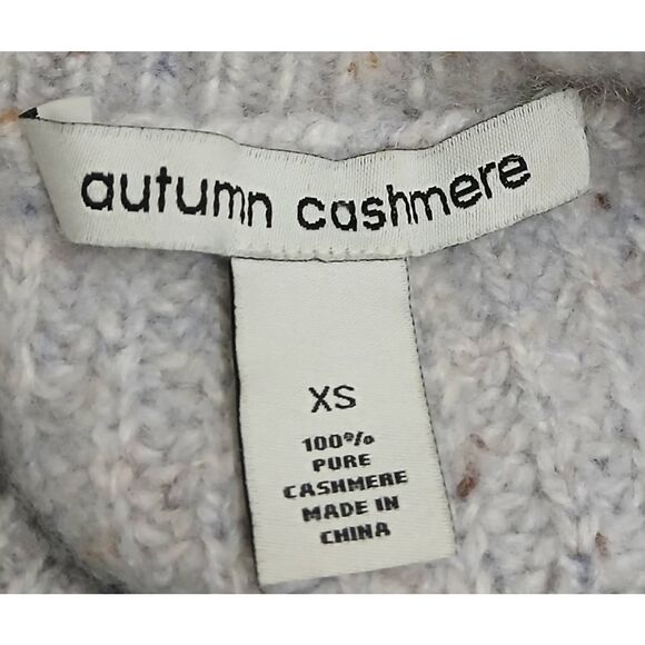 Autumn cashmere womens large thick and soft 100% cashmere sweater turtleneck - Picture 5 of 7